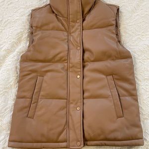 Abercrombie Vegan Leather Puffer Vest